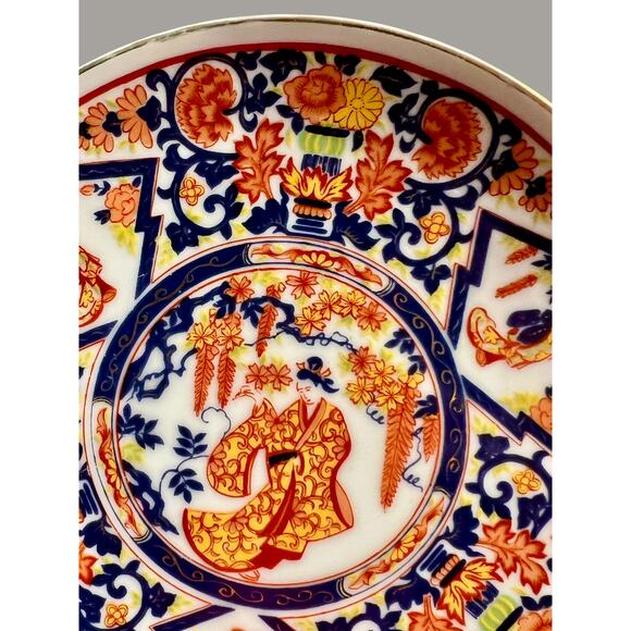 Vintage Japanese Imari Plates-4pc Set-Hand Painted Porcelain-Red Blue Gold-Asian - Picture 3 of 12